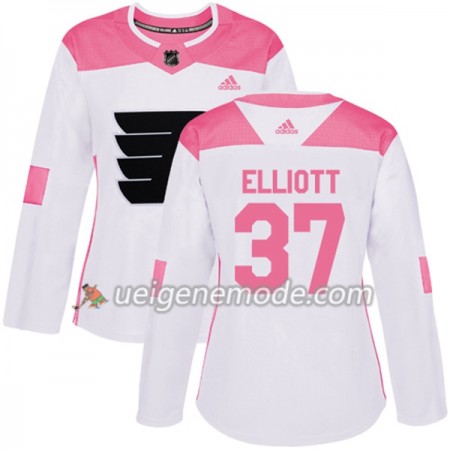 Dame Eishockey Philadelphia Flyers Trikot Brian Elliott 37 Adidas 2017-2018 Weiß Pink Fashion Authentic